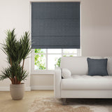 jute Roman Blind - Prussian