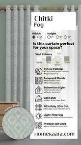 Chitki Readymade Curtain - Fog