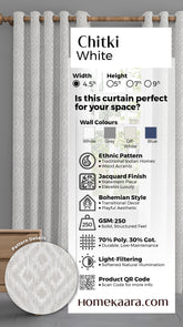 Chitki Readymade Curtain - White