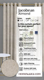 Jacobean Readymade Curtain - Almond