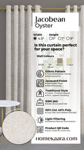 Jacobean Readymade Curtain - Oyster