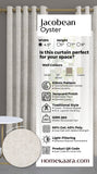 Jacobean Readymade Curtain - Oyster