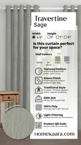 Travertine Readymade Curtain - sage