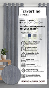 Travertine Readymade Curtain - Steel