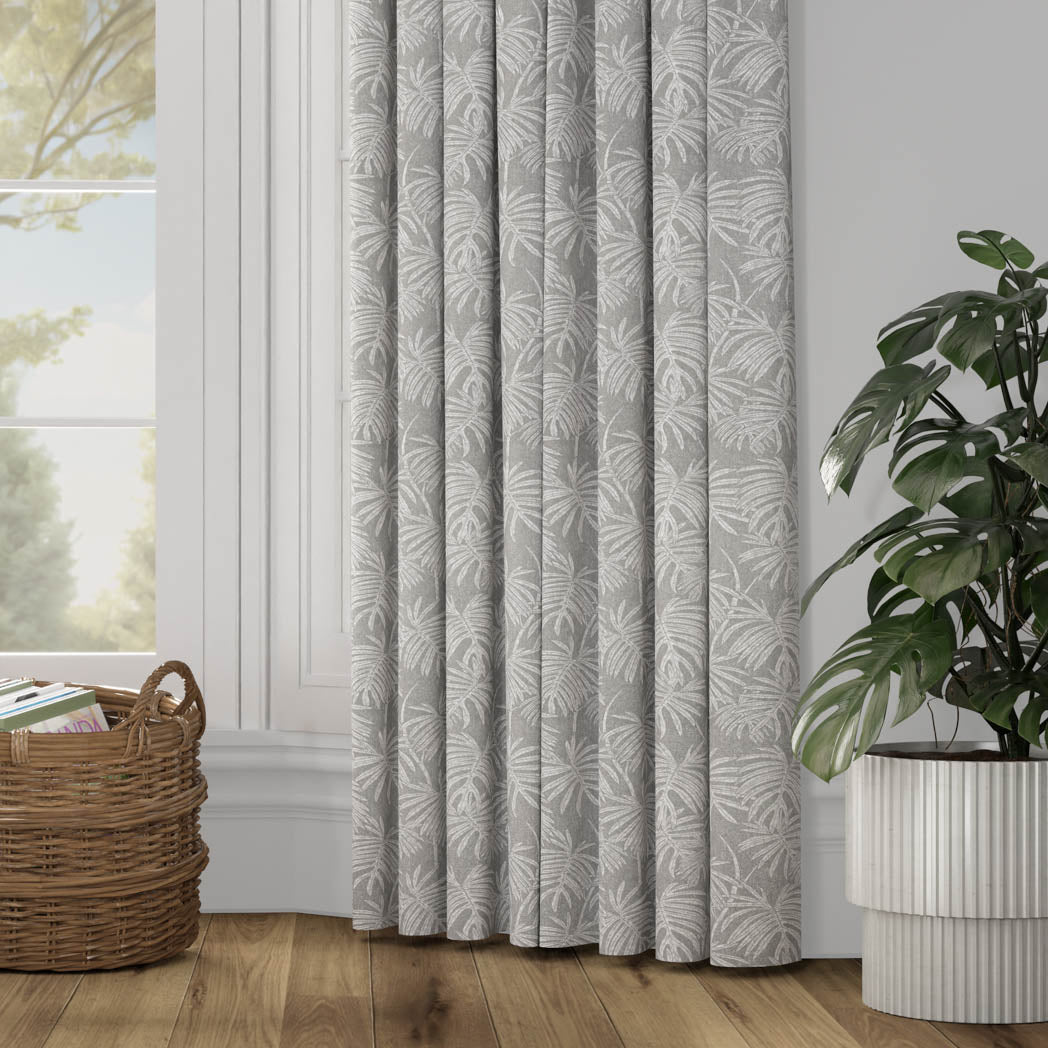 Monstera Curtain- Silver