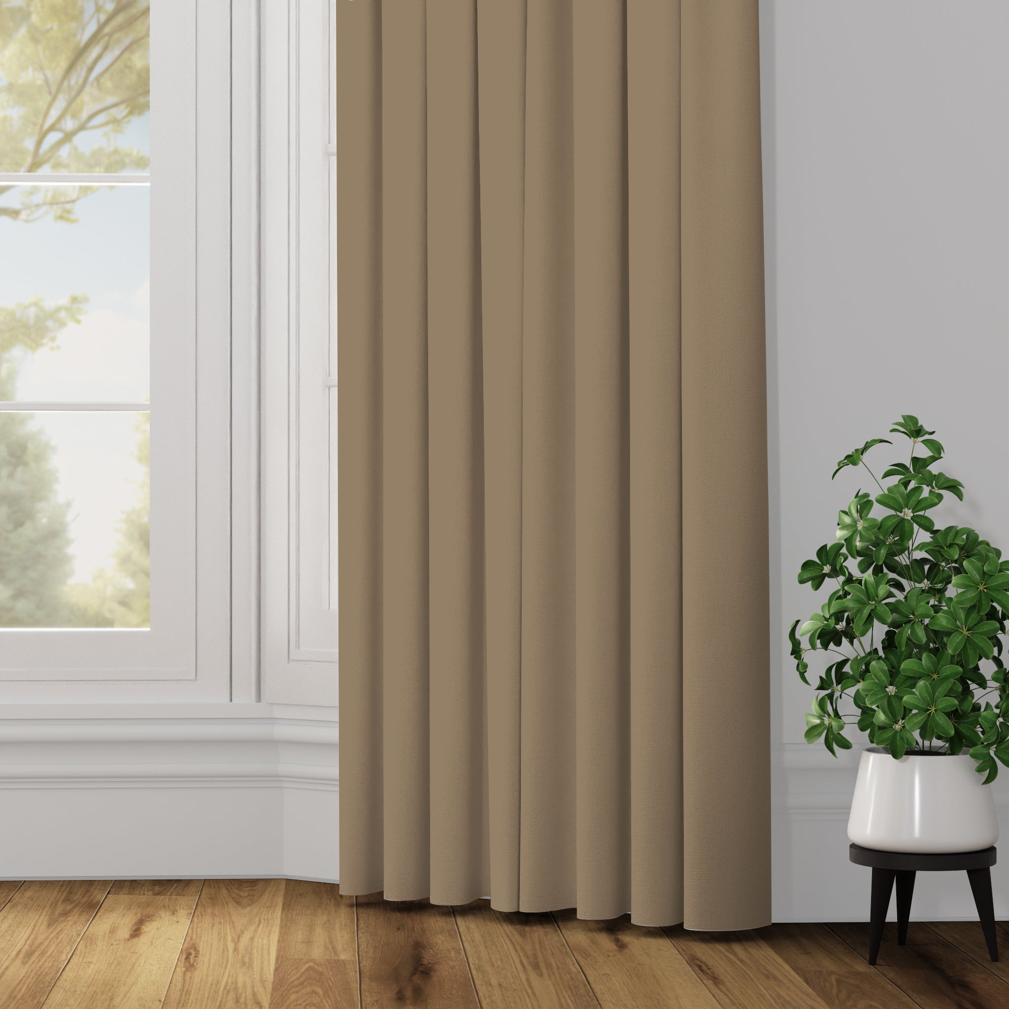 Oblique Dimout Curtain - Hazel