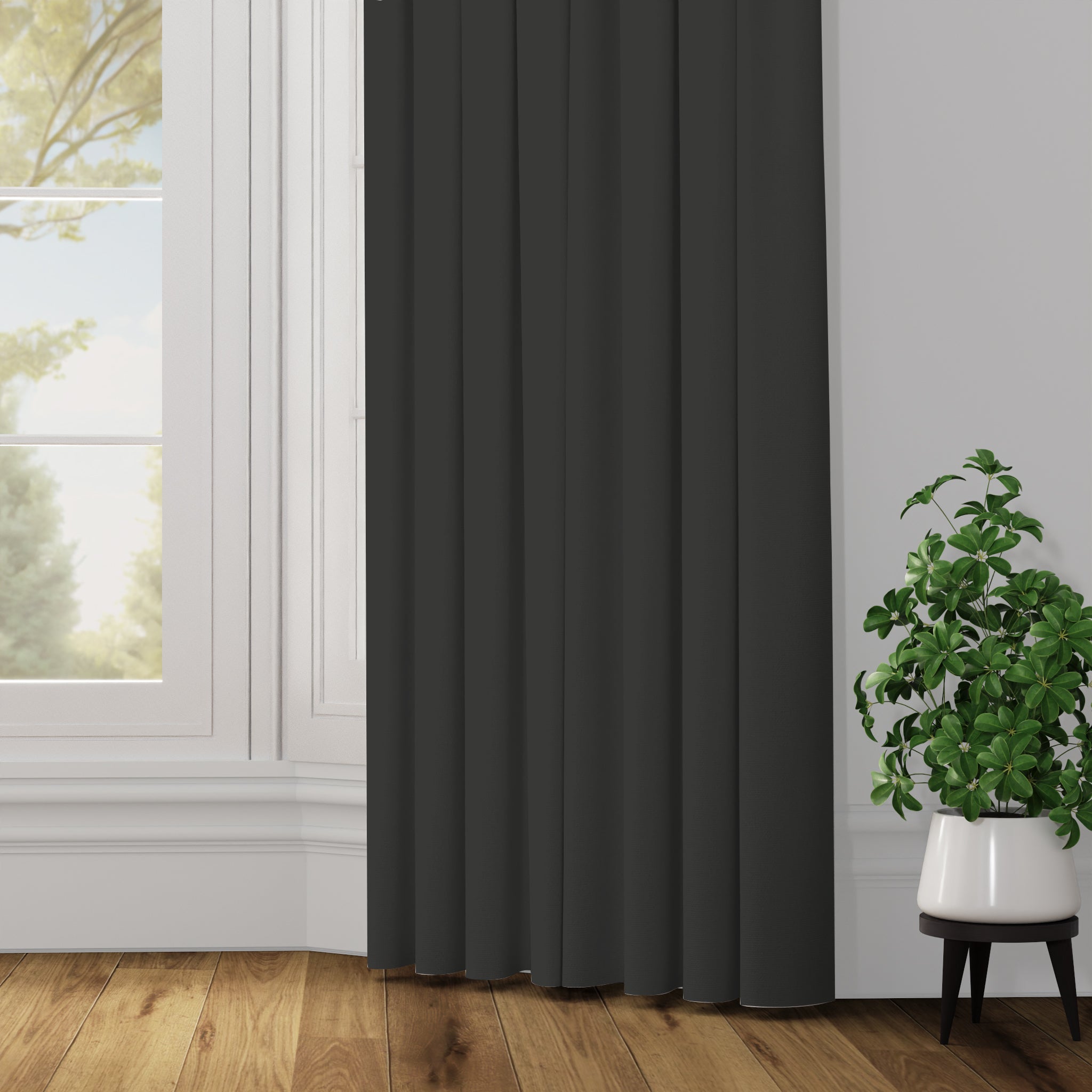 Oblique Dimout Curtain - Iron