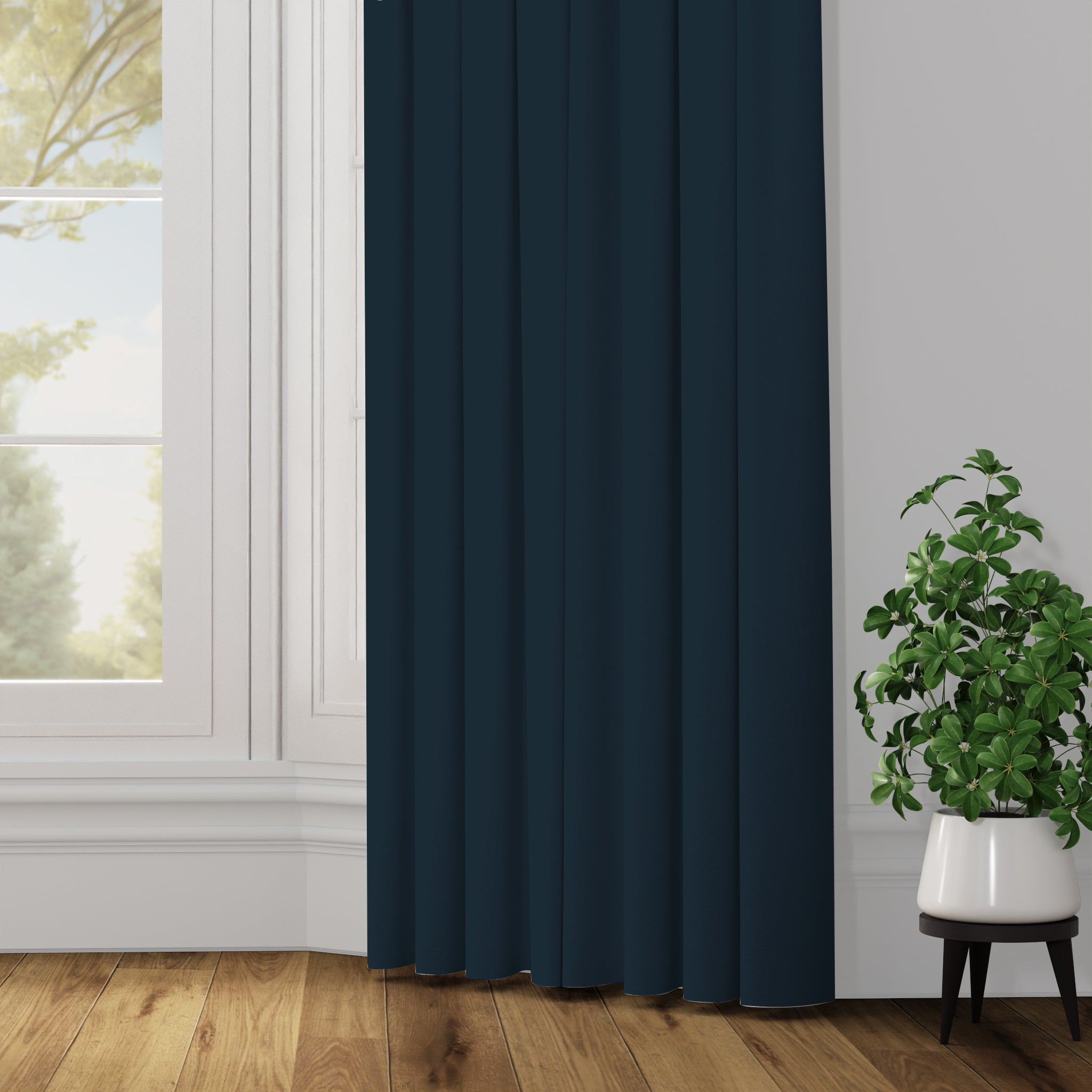 Oblique Dimout Curtain - Midnight