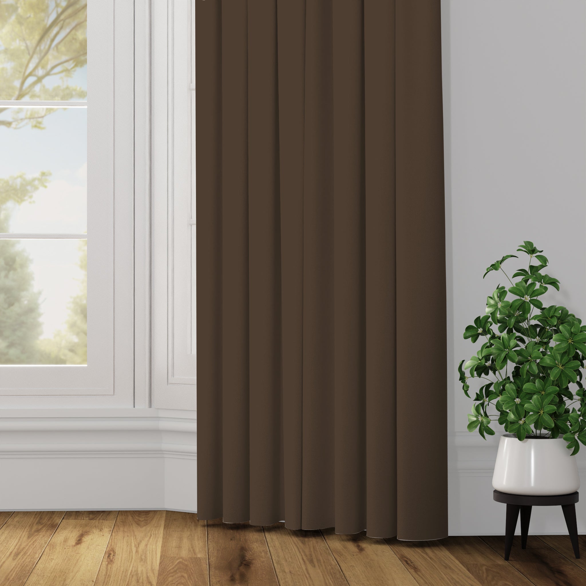 Oblique Dimout Curtain - Saddle